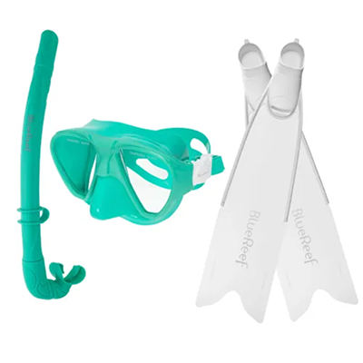 Blue Reef Static Freediving Mask, Fins & Snorkel Set